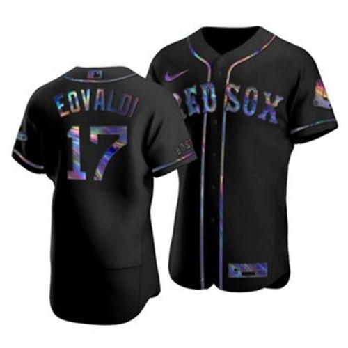 Boston Boston Red Sox #17 Nathan Eovaldi Men's Iridescent Holographic Collection Jersey - Black Men's cheap jerseys for sale - CheapJerseys.Shop