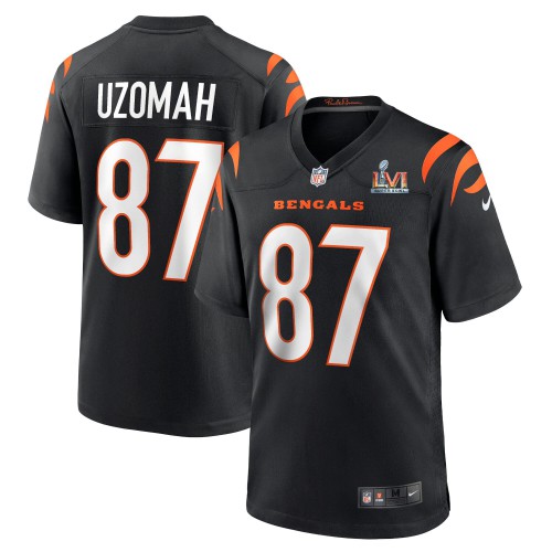 Cincinnati Cincinnati Bengals #87 C.J. Uzomah Black Super Bowl LVI Patch Game Jersey Men's cheap jerseys for sale - CheapJerseys.Shop