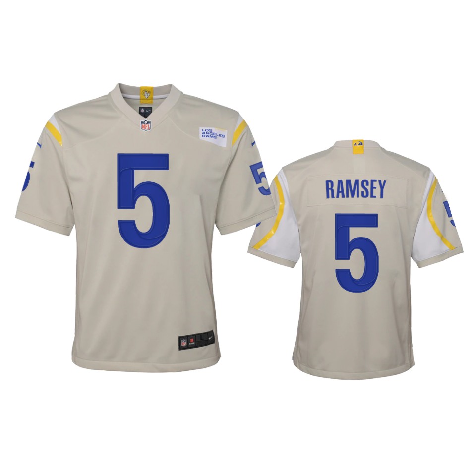 Los Angeles Rams #5 Jalen Ramsey Youth Game Jersey - Bone cheap jerseys for sale - CheapJerseys.Shop