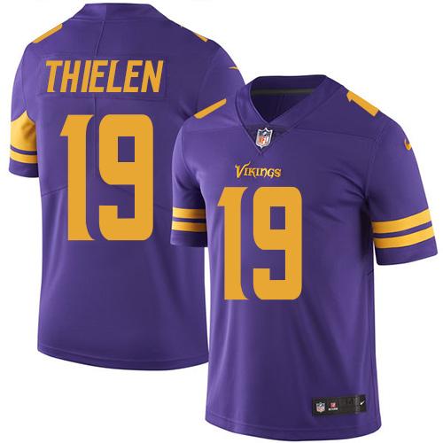 Vikings #19 Adam Thielen Purple Youth Stitched Limited Rush Jersey cheap jerseys for sale - CheapJerseys.Shop