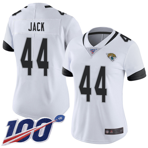 Jacksonville Jaguars #44 Myles Jack White Women's Stitched 100th Season Vapor Limited Jersey Womens cheap jerseys for sale - CheapJerseys.Shop