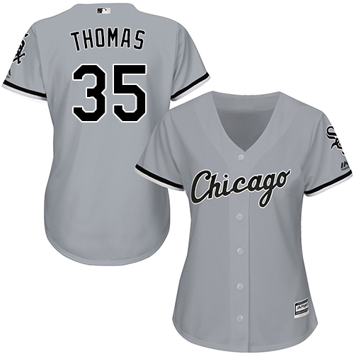 Chicago White Sox #35 Frank Thomas Grey Road Women's Stitched Jersey Womens cheap jerseys for sale - CheapJerseys.Shop