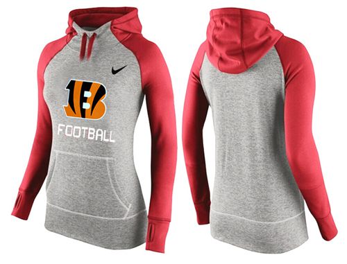 Women's Cincinnati Bengals Performance Hoodie Grey & Red_1 cheap jerseys for sale - CheapJerseys.Shop