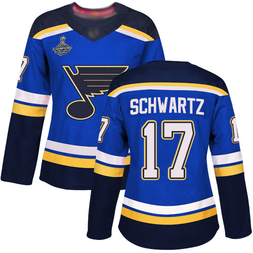 St. Louis Blues #17 Jaden Schwartz Blue Home Authentic Stanley Cup Champions Women's Stitched Jersey Womens cheap jerseys for sale - CheapJerseys.Shop