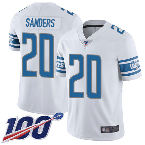 Lions #20 Barry Sanders White Men's Stitched 100th Season Vapor Limited Jersey cheap jerseys for sale - CheapJerseys.Shop