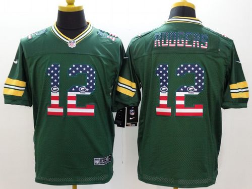 Packers #12 Aaron Rodgers Green Team Color Men's Stitched Elite USA Flag Fashion Jersey cheap jerseys for sale - CheapJerseys.Shop