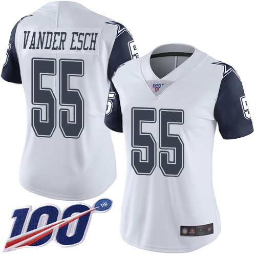 Cowboys #55 Leighton Vander Esch White Women's Stitched Limited Rush 100th Season Jersey cheap jerseys for sale - CheapJerseys.Shop