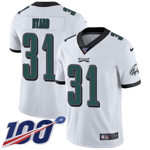 Eagles #31 Kevin Byard White Men's Stitched 100th Season Vapor Untouchable Limited Jersey cheap jerseys for sale - CheapJerseys.Shop