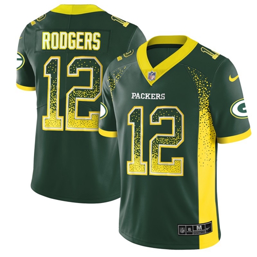 Packers #12 Aaron Rodgers Green Team Color Men's Stitched Limited Rush Drift Fashion Jersey cheap jerseys for sale - CheapJerseys.Shop
