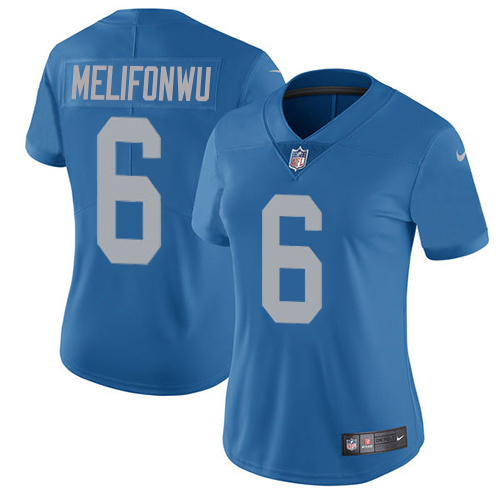 Lions #6 Ifeatu Melifonwu Blue Throwback Women's Stitched Vapor Untouchable Limited Jersey cheap jerseys for sale - CheapJerseys.Shop
