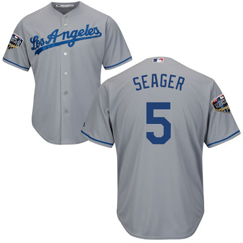 Los Angeles Dodgers #5 Corey Seager Grey Cool Base 2018 World Series Stitched Youth Jersey Youth cheap jerseys for sale - CheapJerseys.Shop