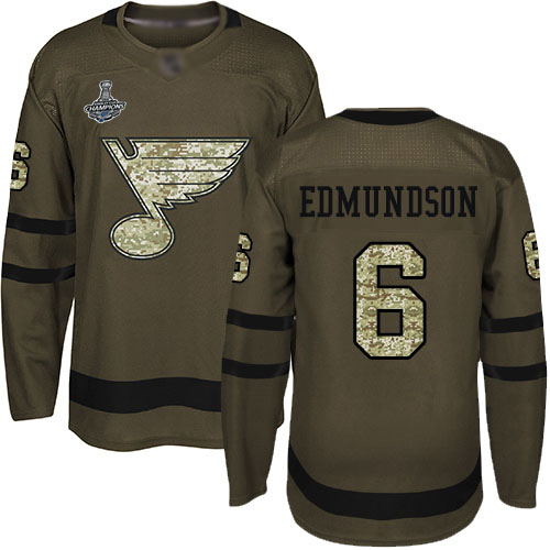 St. Louis Blues #6 Joel Edmundson Green Salute to Service Stanley Cup Champions Stitched Jersey Men's cheap jerseys for sale - CheapJerseys.Shop