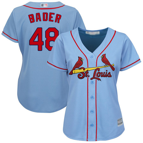 St.Louis Cardinals #48 Harrison Bader Light Blue Alternate Women's Stitched Jersey Womens cheap jerseys for sale - CheapJerseys.Shop