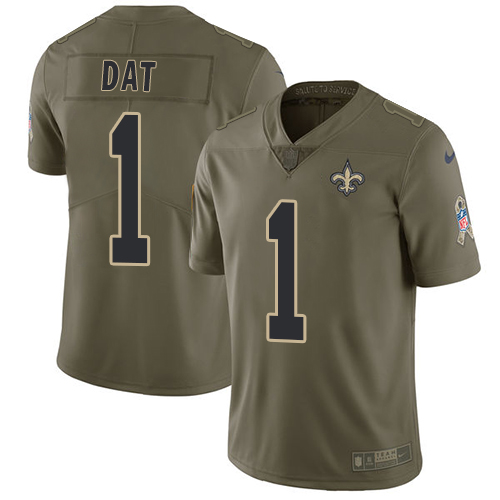 New Orleans Saints #1 Who Dat Olive Men's Stitched Limited 2017 Salute To Service Jersey Men's cheap jerseys for sale - CheapJerseys.Shop
