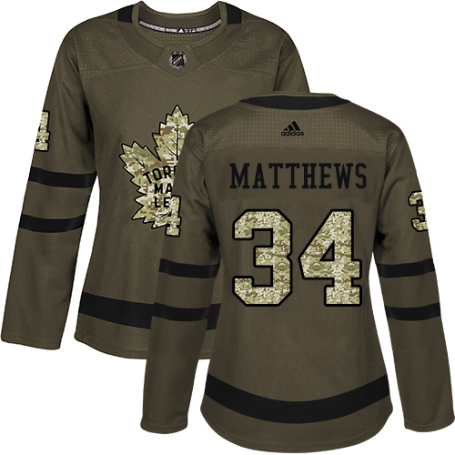 Maple Toronto Maple Leafs #34 Auston Matthews Green Salute to Service Women's Stitched Jersey Womens cheap jerseys for sale - CheapJerseys.Shop