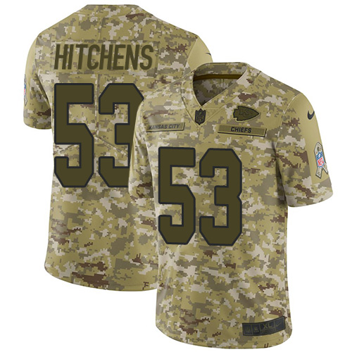 Kansas City Chiefs #53 Anthony Hitchens Camo Men's Stitched Limited 2018 Salute To Service Jersey Men's cheap jerseys for sale - CheapJerseys.Shop