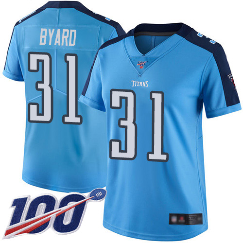 Tennessee Titans #31 Kevin Byard Light Blue Women's Stitched Limited Rush 100th Season Jersey Womens cheap jerseys for sale - CheapJerseys.Shop