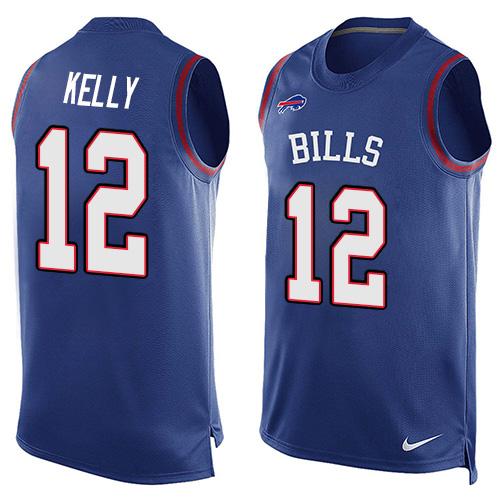 Bills #12 Jim Kelly Royal Blue Team Color Men's Stitched Limited Tank Top Jersey cheap jerseys for sale - CheapJerseys.Shop