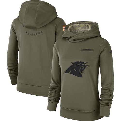 Women's Carolina Panthers Olive Salute To Service Sideline Therma Performance Pullover Hoodie cheap jerseys for sale - CheapJerseys.Shop