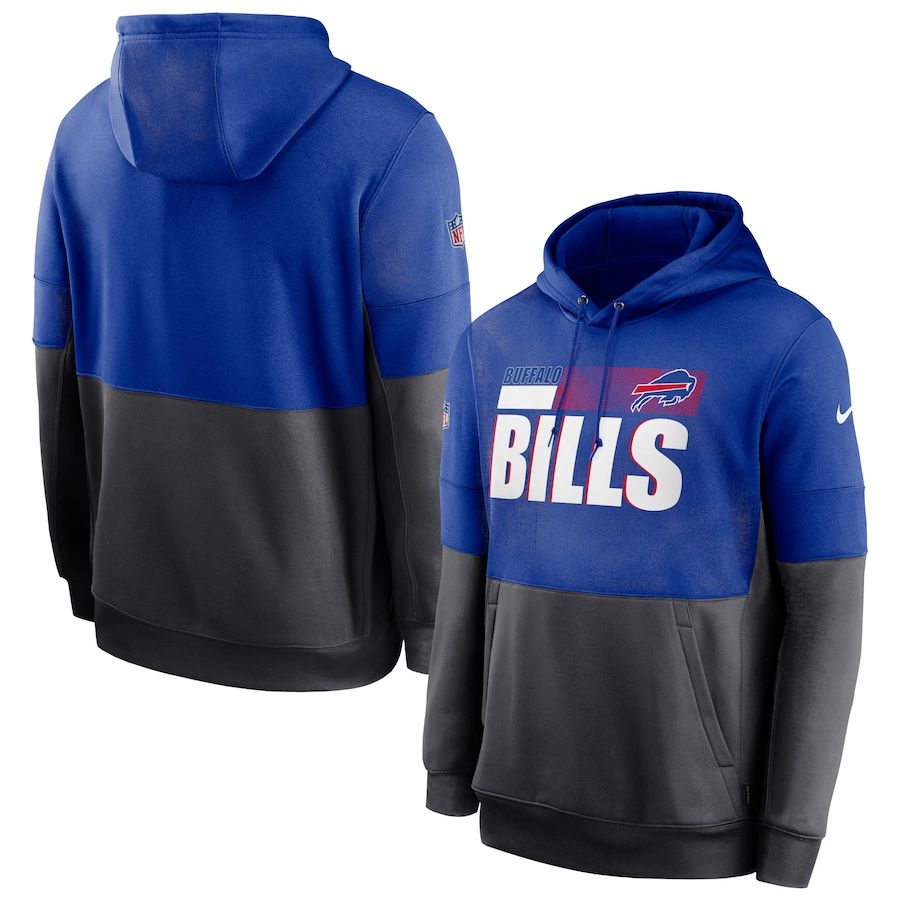 Buffalo Bills Sideline Impact Lockup Performance Pullover Hoodie Royal Charcoal cheap jerseys for sale - CheapJerseys.Shop