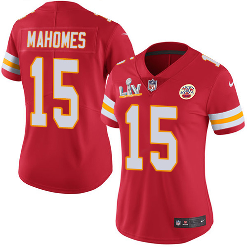 Chiefs #15 Patrick Mahomes Red Team Color Women's Super Bowl LV Bound Stitched Vapor Untouchable Limited Jersey cheap jerseys for sale - CheapJerseys.Shop