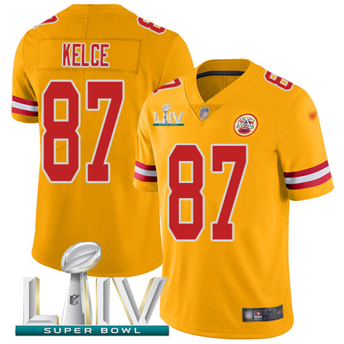 Chiefs #87 Travis Kelce Gold Super Bowl LIV 2020 Youth Stitched Limited Inverted Legend Jersey cheap jerseys for sale - CheapJerseys.Shop