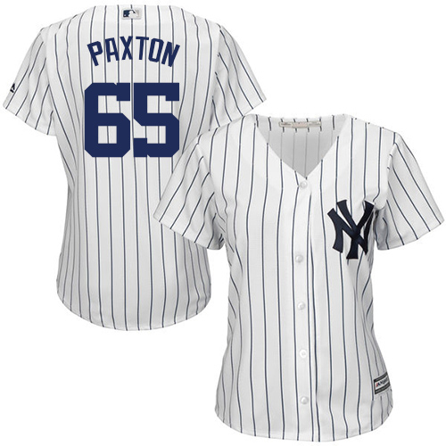 New York Yankees #65 James Paxton White Strip Home Women's Stitched Jersey Womens cheap jerseys for sale - CheapJerseys.Shop