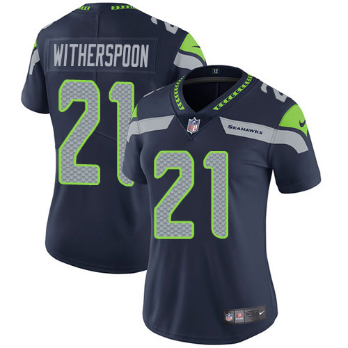 Seahawks #21 Devon Witherspoon Steel Blue Team Color Women's Stitched Vapor Untouchable Limited Jersey cheap jerseys for sale - CheapJerseys.Shop
