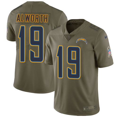 Los Angeles Chargers #19 Lance Alworth Olive Men's Stitched Limited 2017 Salute to Service Jersey Men's cheap jerseys for sale - CheapJerseys.Shop