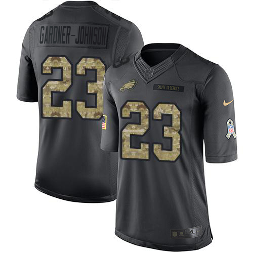 Eagles #23 C.J. Gardner-Johnson Black Youth Stitched Limited 2016 Salute To Service Jersey cheap jerseys for sale - CheapJerseys.Shop