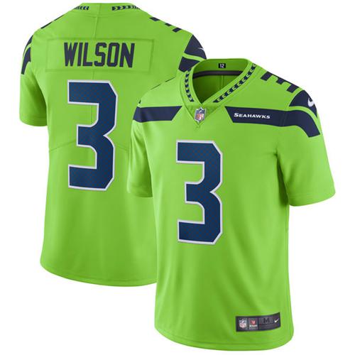 Seattle Seahawks #3 Russell Wilson Green Men's Stitched Limited Rush Jersey Men's cheap jerseys for sale - CheapJerseys.Shop