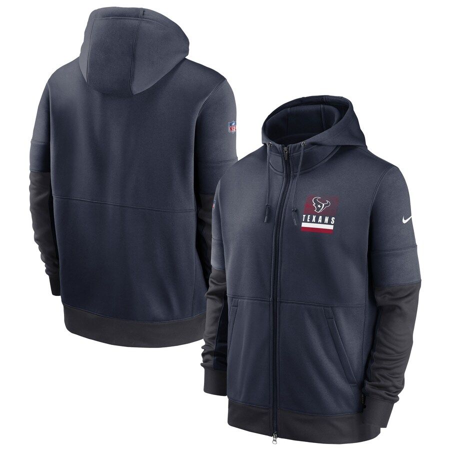 Houston Texans Sideline Impact Lockup Performance Full-Zip Hoodie Navy cheap jerseys for sale - CheapJerseys.Shop