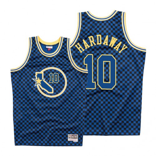 Mitchell & Ness Golden State Warriors #10 Tim Hardaway Mens Royal Checkerboard HWC Throwback Jersey Mens cheap jerseys for sale - CheapJerseys.Shop