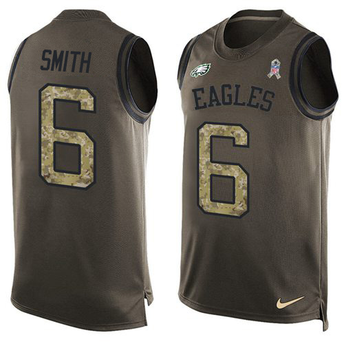 Eagles #6 DeVonta Smith Green Men's Stitched Limited Salute To Service Tank Top Jersey cheap jerseys for sale - CheapJerseys.Shop