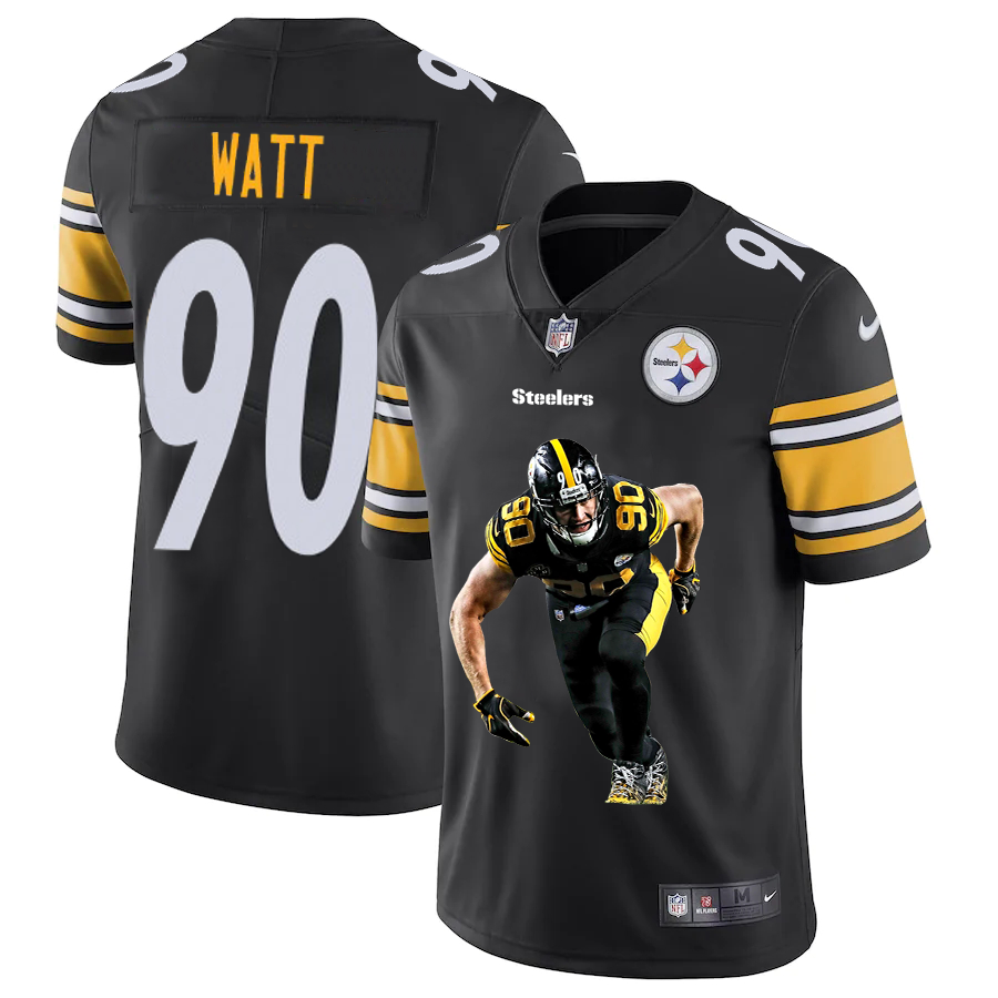Pittsburgh Steelers #90 T.J. Watt Men's Player Signature Moves Vapor Limited Jersey Black cheap jerseys for sale - CheapJerseys.Shop