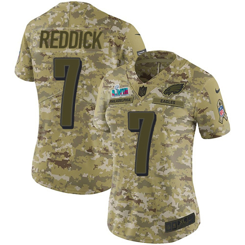 Eagles #7 Haason Reddick Camo Super Bowl LVII Patch Women's Stitched Limited 2018 Salute To Service Jersey cheap jerseys for sale - CheapJerseys.Shop