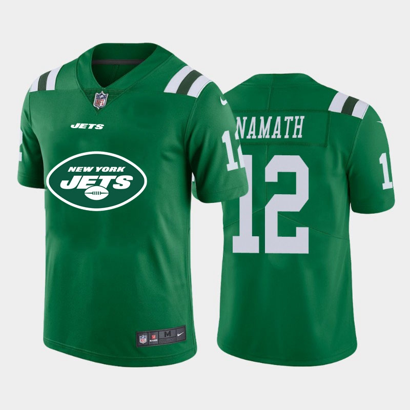 New York Jets #12 Joe Namath Green Men's Big Team Logo Vapor Limited Jersey cheap jerseys for sale - CheapJerseys.Shop