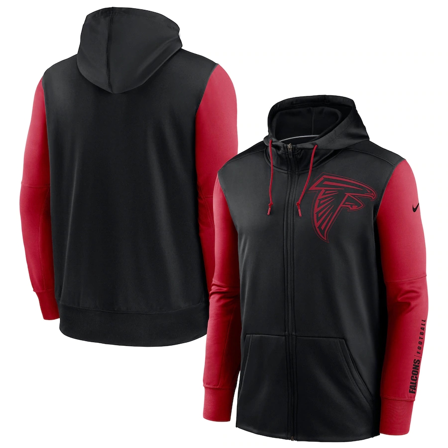 Atlanta Falcons Black Red Fan Gear Mascot Performance Full-Zip Hoodie cheap jerseys for sale - CheapJerseys.Shop