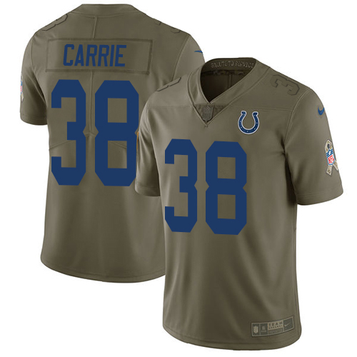 Indianapolis Colts #38 T.J. Carrie Olive Men's Stitched Limited 2017 Salute To Service Jersey Men's cheap jerseys for sale - CheapJerseys.Shop