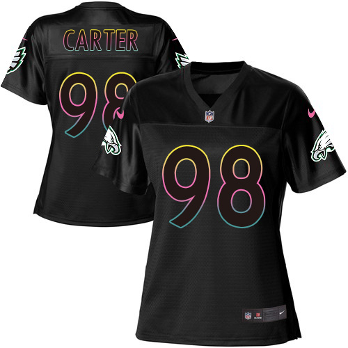 Eagles #98 Jalen Carter Black Women's Fashion Game Jersey cheap jerseys for sale - CheapJerseys.Shop