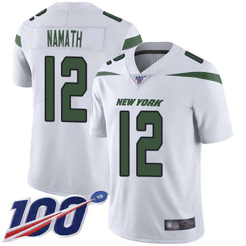 Jets #12 Joe Namath White Men's Stitched 100th Season Vapor Limited Jersey cheap jerseys for sale - CheapJerseys.Shop