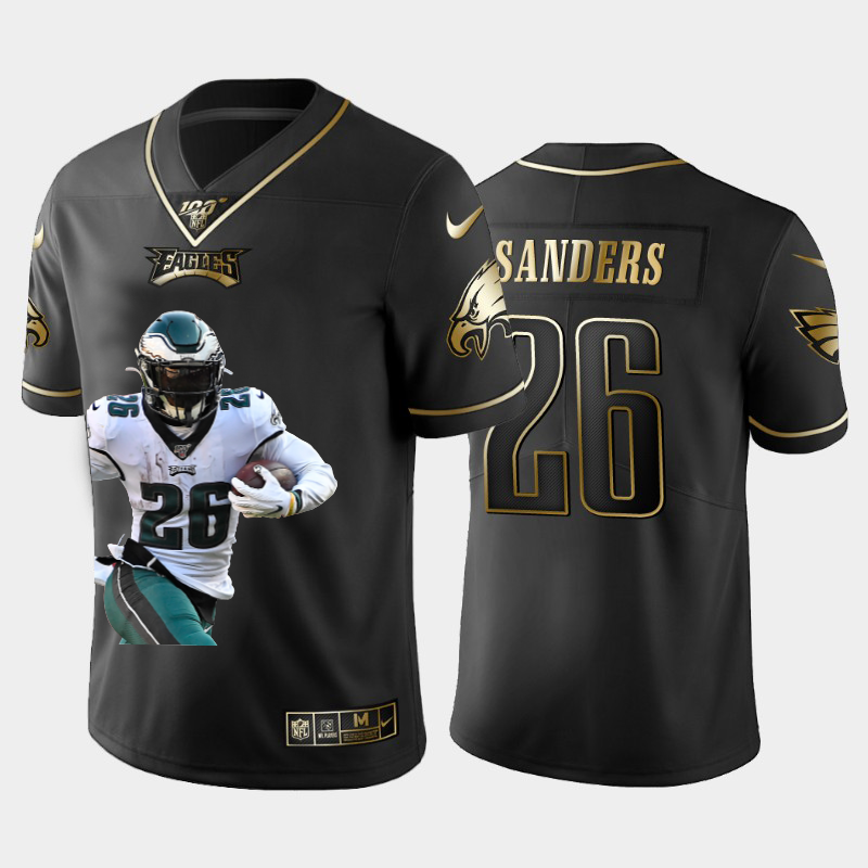 Philadelphia Eagles #26 Miles Sanders Team Hero Vapor Limited 100 Jersey Black Golden cheap jerseys for sale - CheapJerseys.Shop