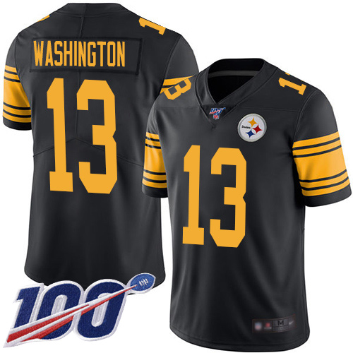 Pittsburgh Steelers #13 James Washington Black Men's Stitched Limited Rush 100th Season Jersey Men's cheap jerseys for sale - CheapJerseys.Shop