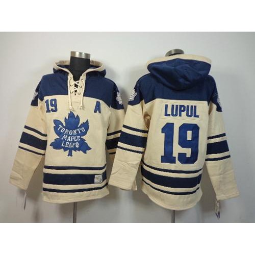 Maple Toronto Maple Leafs #19 Joffrey Lupul Cream Sawyer Hooded Sweatshirt Stitched Jersey Men's cheap jerseys for sale - CheapJerseys.Shop