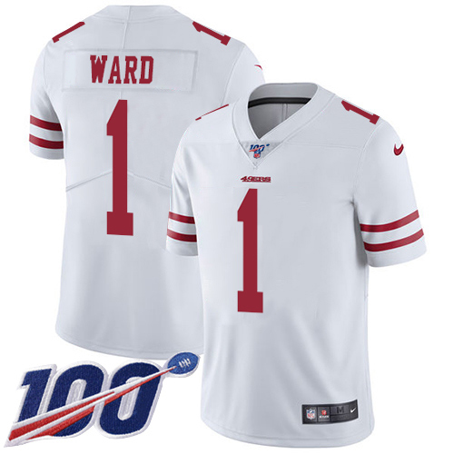 49ers #1 Jimmie Ward White Men's Stitched 100th Season Vapor Limited Jersey cheap jerseys for sale - CheapJerseys.Shop