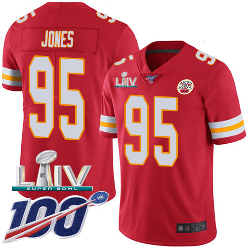 Chiefs #95 Chris Jones Red Super Bowl LIV 2020 Team Color Men's Stitched 100th Season Vapor Untouchable Limited Jersey cheap jerseys for sale - CheapJerseys.Shop
