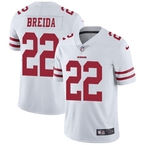 San Francisco 49ers #22 Matt Breida White Men's Stitched Vapor Untouchable Limited Jersey Men's cheap jerseys for sale - CheapJerseys.Shop