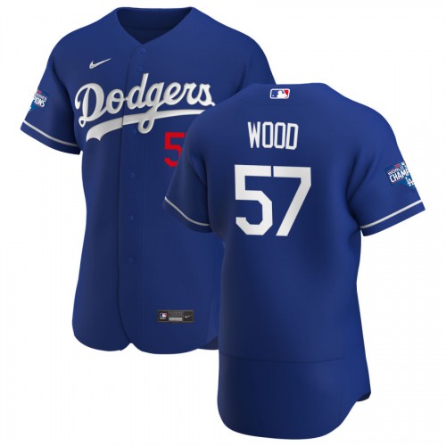 Los Angeles Los Angeles Dodgers #57 Alex Wood Men's Royal Alternate 2020 World Series Champions Authentic Player Jersey Men's cheap jerseys for sale - CheapJerseys.Shop