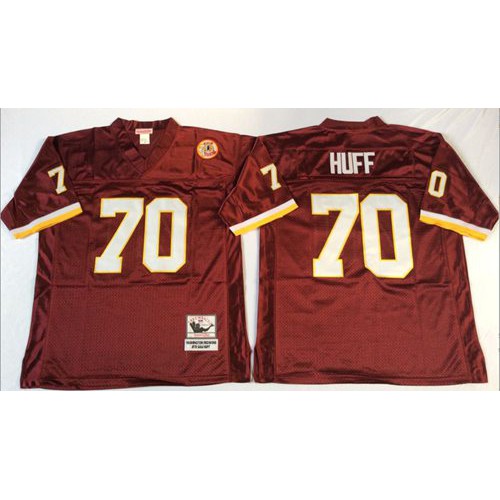 Mitchell And Ness Washington Commanders #70 Sam Huff Red Throwback Stitched Jersey Men's cheap jerseys for sale - CheapJerseys.Shop