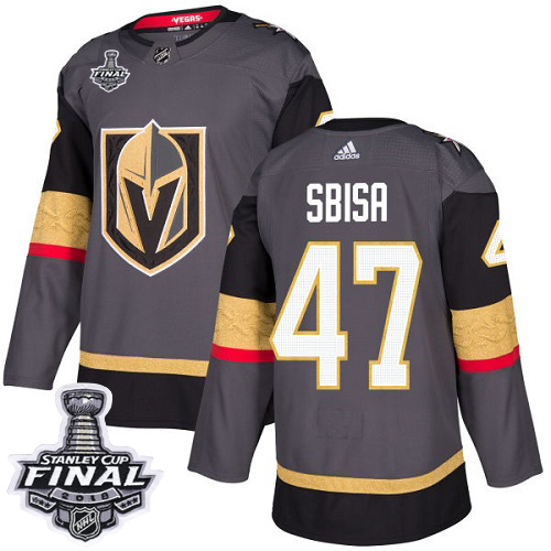 Golden Vegas Golden Knights #47 Luca Sbisa Grey Home Authentic 2018 Stanley Cup Final Stitched Jersey Men's cheap jerseys for sale - CheapJerseys.Shop